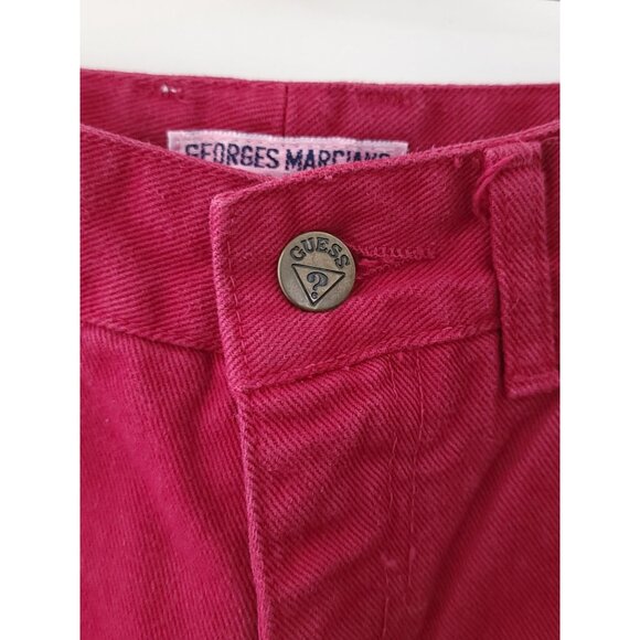Vintage Guess Georges Marciano Red High-Waisted Jeans Zip Tapered Leg Women's 28 - Picture 5 of 9